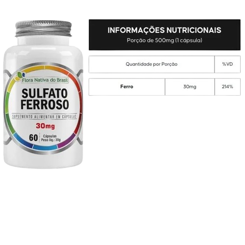 Sulfato Ferroso 214% IDR 60 cápsulas