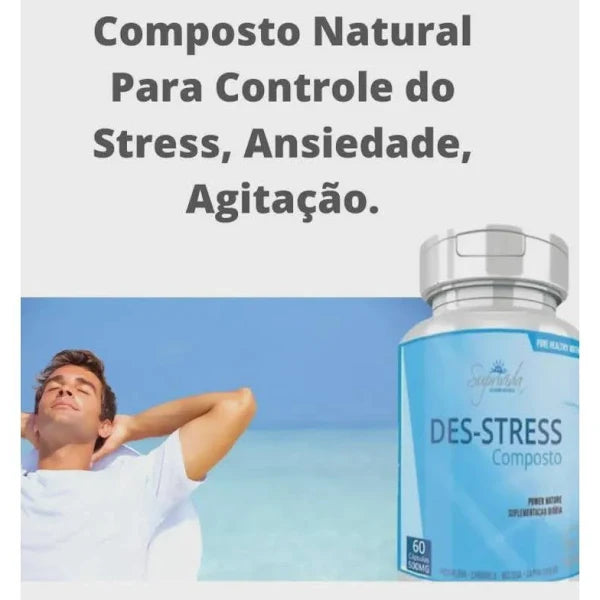 Des-stress, Combate Insônia e Estresse - 60 Cápsulas 500mg