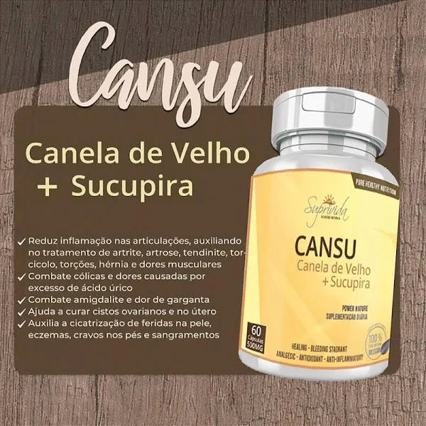 CANSU, Combate Artrite, Artrose, Osteoartrite - 60 Cápsulas 500 mg